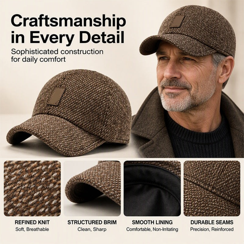 ❄️🧢 Men's Warm Baseball Cap with Ear Flaps | No Cold Ears in Winter, No Bulky Beanie Look – Warm Ear Flaps, Classic Cap Style & Everyday-Ready ✨