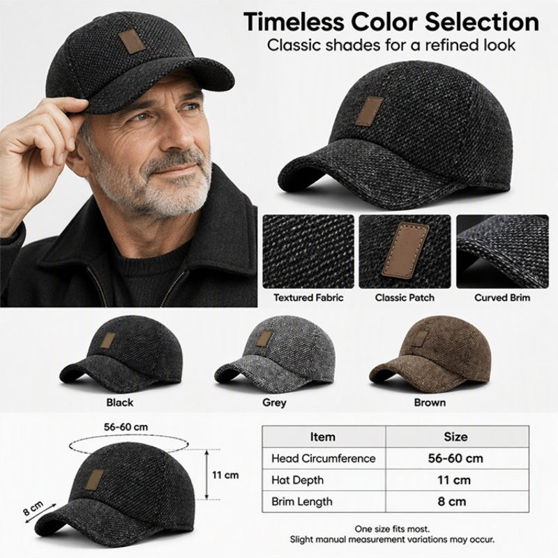 ❄️🧢 Men's Warm Baseball Cap with Ear Flaps | No Cold Ears in Winter, No Bulky Beanie Look – Warm Ear Flaps, Classic Cap Style & Everyday-Ready ✨