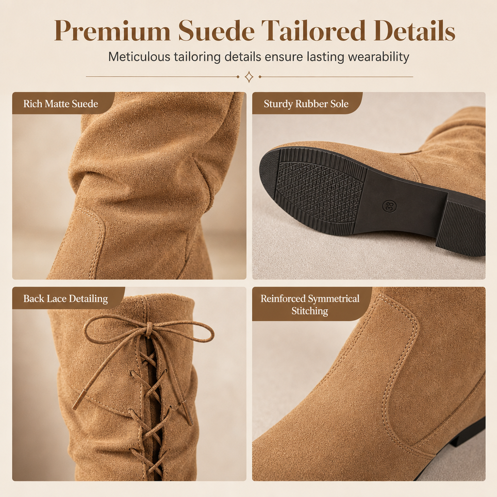 ❄️👢 Women's Lace Up Slouchy Mid-Calf Boots | No Stiff Boots, No Boring Basic Style – Lace Up Design, Slouchy Fit & Versatile Mid-Calf Length ✨