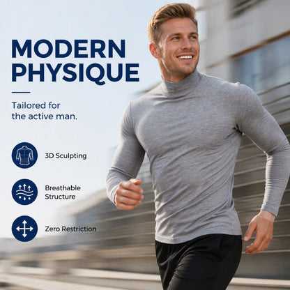 🍁🧶 Men's Slim Fit Mock Turtleneck | No Bulky Collar, No Shapeless Fit – Sleek Silhouette, Modern Mock Neck & Everyday-Ready ✨