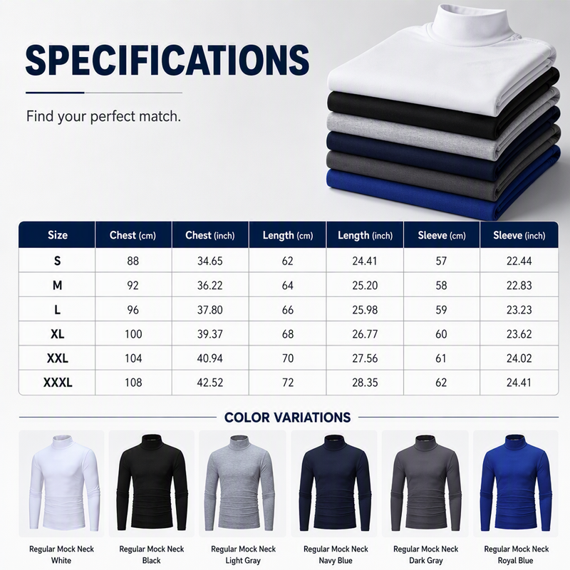 🍁🧶 Men's Slim Fit Mock Turtleneck | No Bulky Collar, No Shapeless Fit – Sleek Silhouette, Modern Mock Neck & Everyday-Ready ✨