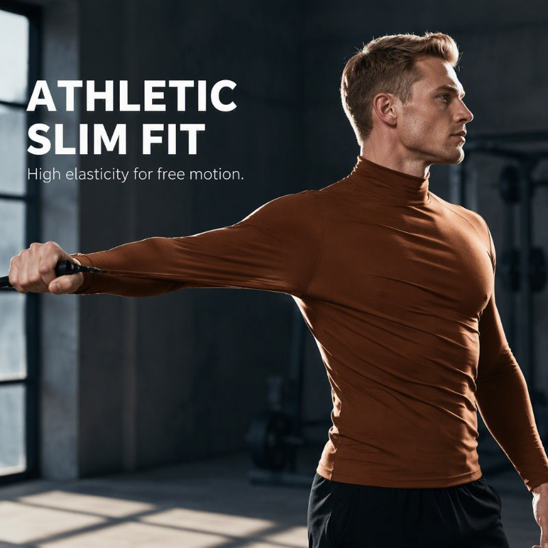 🍁🧶 Men's Slim Fit Mock Turtleneck | No Bulky Collar, No Shapeless Fit – Sleek Silhouette, Modern Mock Neck & Everyday-Ready ✨
