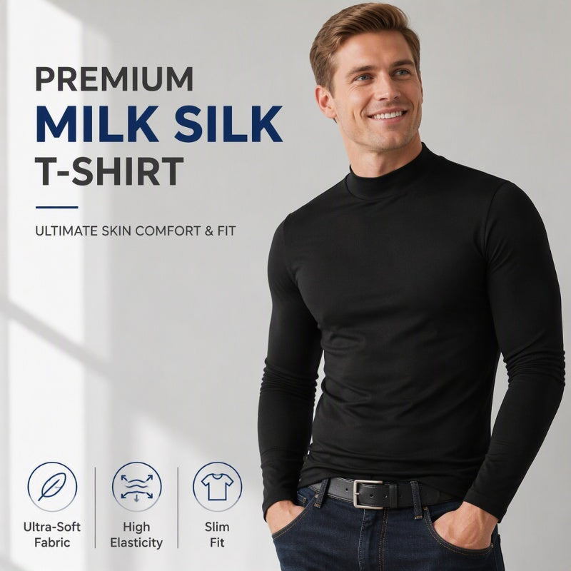 🍁🧶 Men's Slim Fit Mock Turtleneck | No Bulky Collar, No Shapeless Fit – Sleek Silhouette, Modern Mock Neck & Everyday-Ready ✨