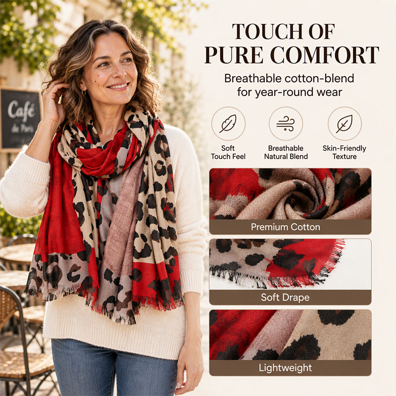 ✨ Women's Leopard Print Shawl Scarf: Lightweight, Versatile & Effortlessly Chic 🐆