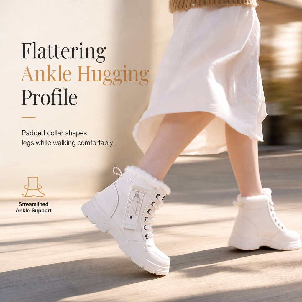 ❄️👢 Women Winter Snow Boots | No Cold Feet in Winter, No Slipping on Snowy Roads – Warm Plush Lined, Thick Sole & High Top Ankle Boots ✨