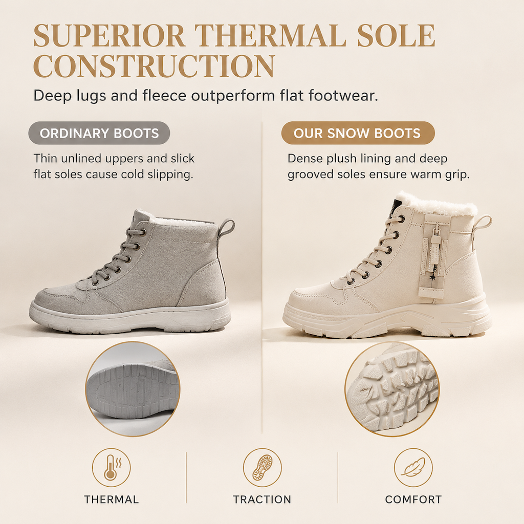 ❄️👢 Women Winter Snow Boots | No Cold Feet in Winter, No Slipping on Snowy Roads – Warm Plush Lined, Thick Sole & High Top Ankle Boots ✨