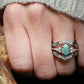 Sterling Silver Natural Turquoise Diamond Ring-8