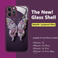 Flat 3D Butterfly Pattern Butterfly Glass Case compatibil cu iPhone