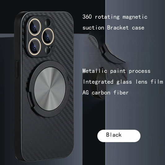 360 rotativ Magnetic Stand rotativ oglindă de protecție din fibre de carbon model Apple Case