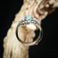 Sterling Silver Natural Turquoise Diamond Ring-5