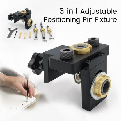 💥 3 în 1 Unelte de găurire reglabile pentru prelucrarea lemnului de găurire Locator Puncher Tools