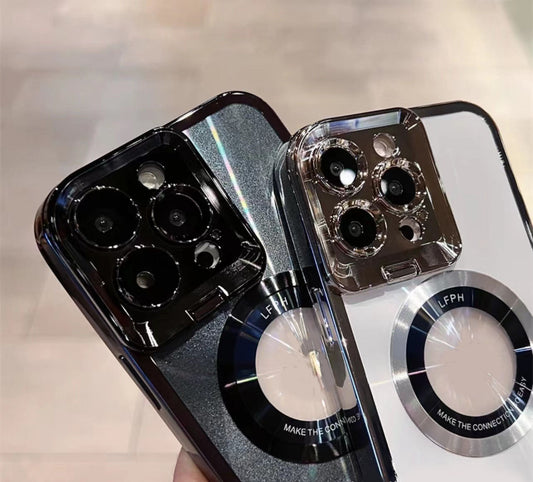 Husa magnetica pentru iPhone cu suport pentru lentile